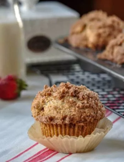 gluten free coffee cake muffin with pan