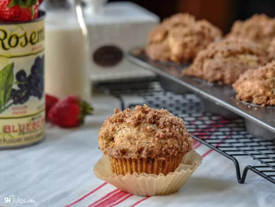 gluten free coffee cake muffin with pan