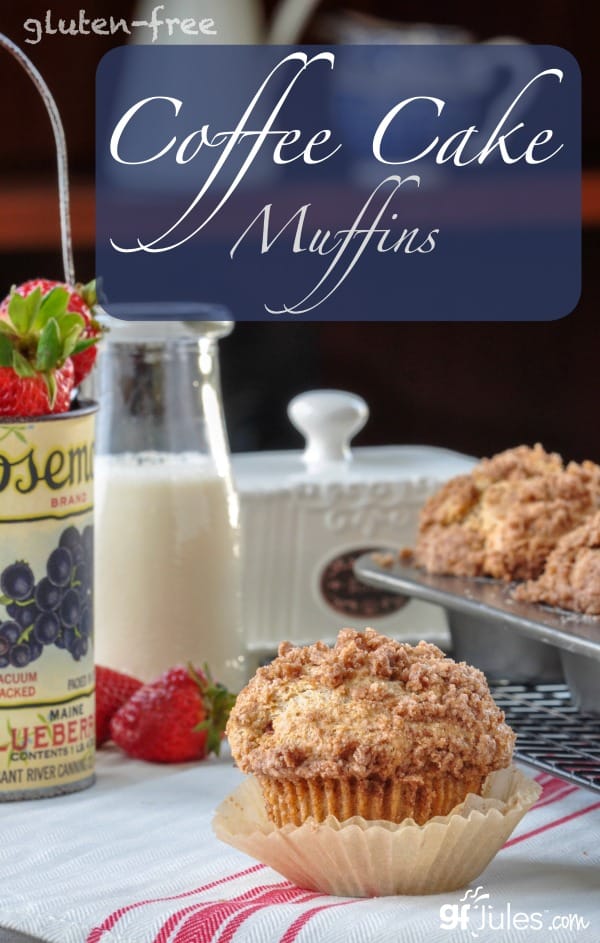 gluten free coffee cake muffins make everyone's favorite breakfast portable! gluten-free and dairy free coffee cake muffins! gfJules