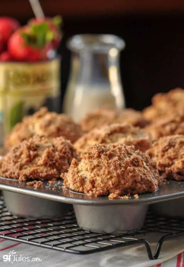 gluten free coffee cake muffins with milk and berries v