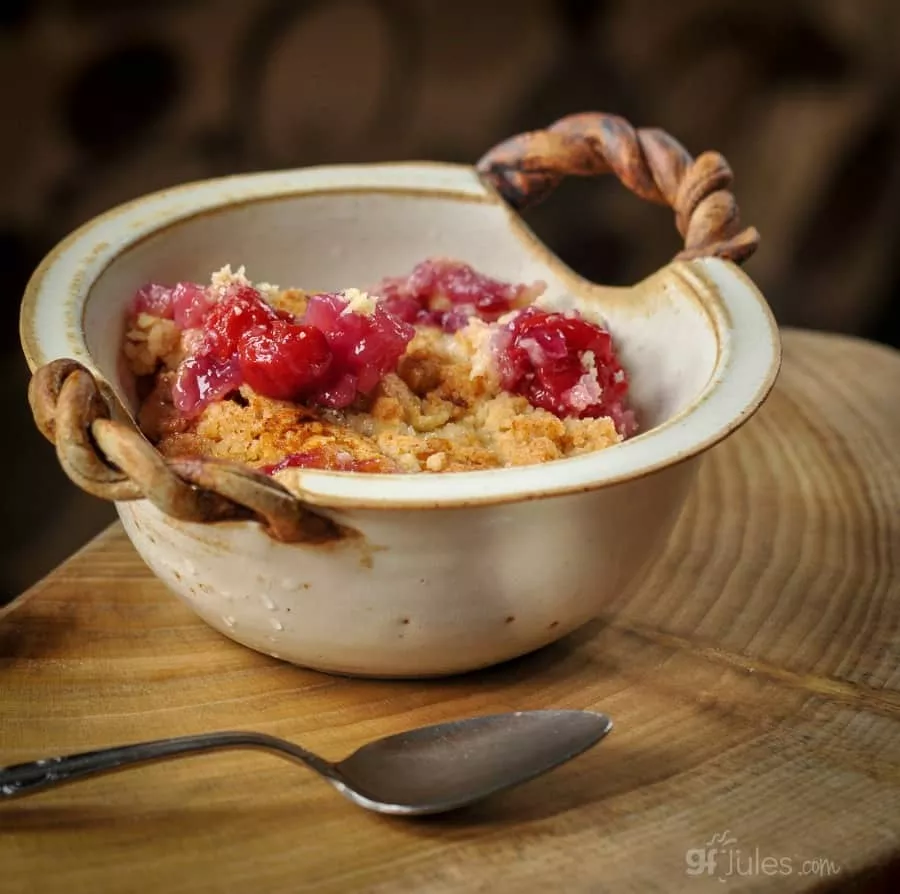 gluten free dump cake in bowl sq