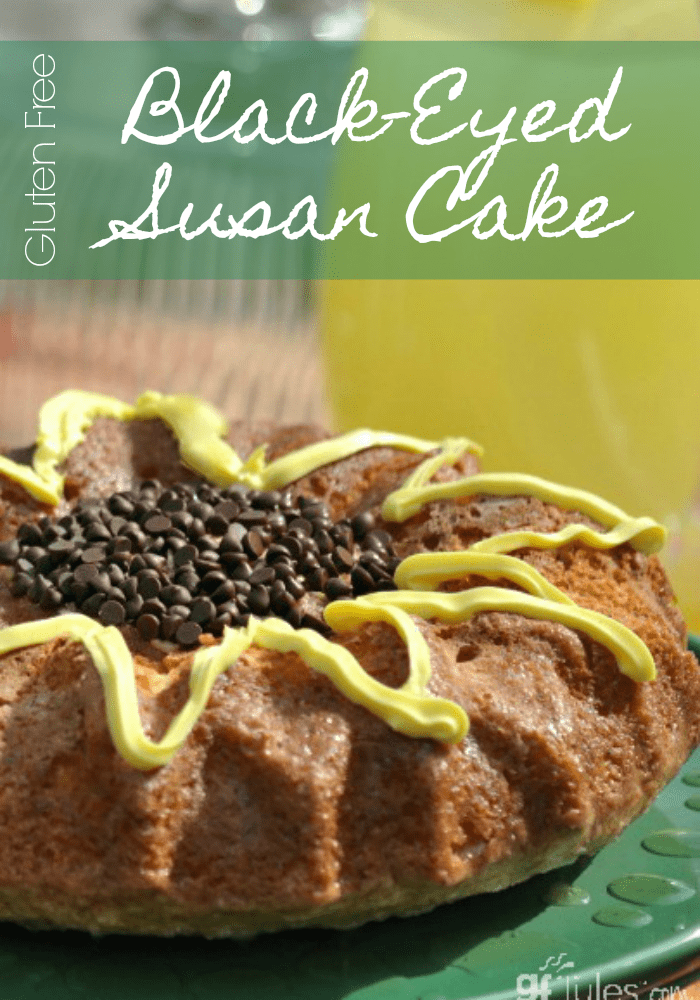 This Gluten Free Black-Eyed Susan Cake is divine to serve and a delight to eat, whether for Maryland's Preakness Stakes or anytime you're craving a yummy pound cake bursting with sweet springy fruit flavors!