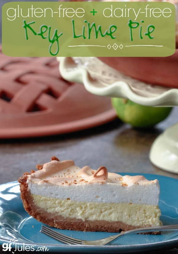 Gluten Free and Dairy Free Key Lime Pie might seem like an impossibility, but with this recipe, it's a delicious reality! #glutenfree #dairyfree #keylimepie | gfJules