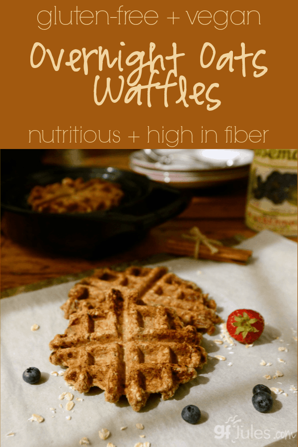 Gluten Free Overnight Oats Waffles are your new favorite nutritious breakfast option! Gluten-Free, Vegan, high protein and fiber. 
