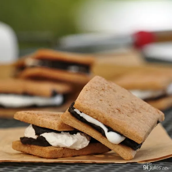 gfJules gluten free graham crackers as smores square