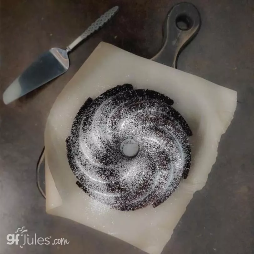 gluten free chocolate beer cake with powdered sugar (1)