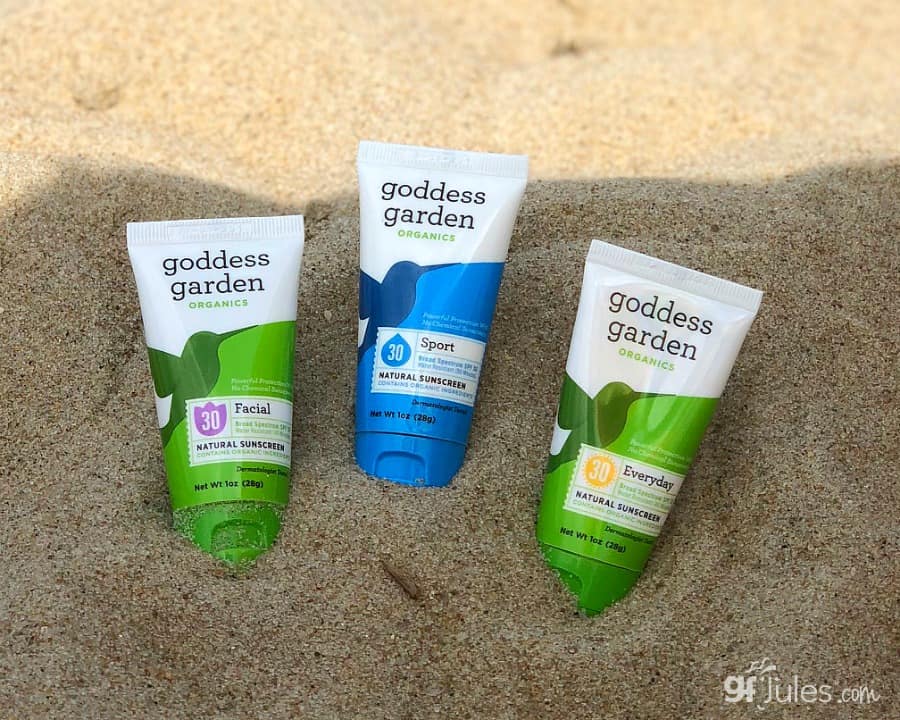 Goddess Garden gluten free sunscreen at the beach | gfJules