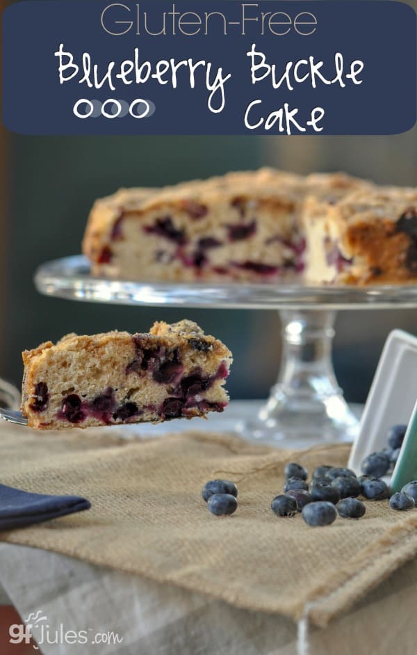 Gluten Free Blueberry Buckle Cake - made delicious with gfJules