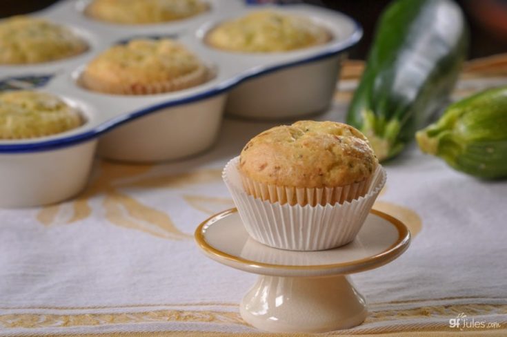 Gluten Free Zucchini Lemon Muffins - light, airy deliciousness with gfJules