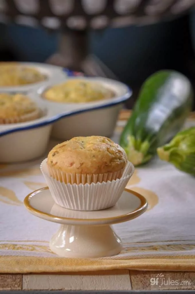 Gluten Free Zucchini Lemon Muffins - light, airy deliciousness with gfJules