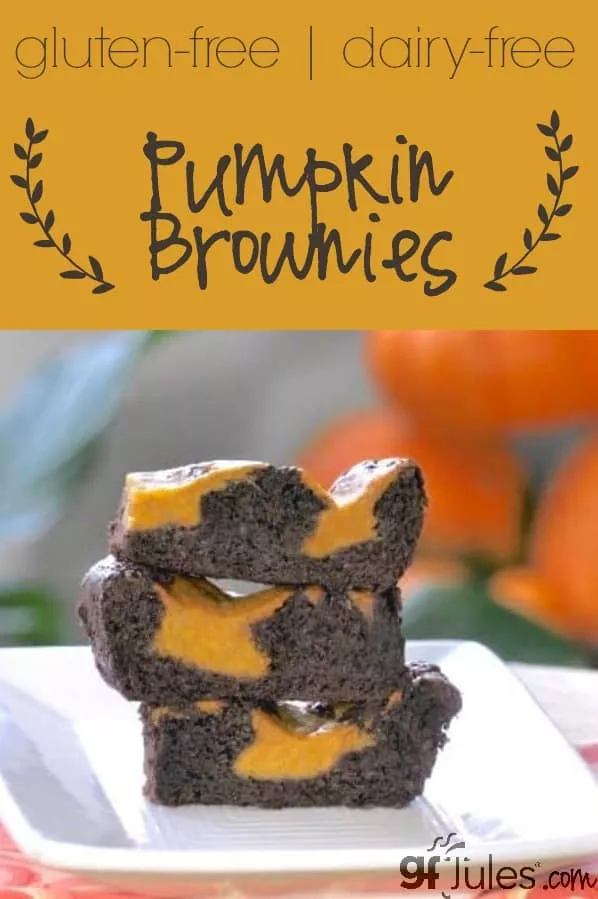 Gluten Free Pumpkin Brownie, dairy free, can be vegan - gfJules