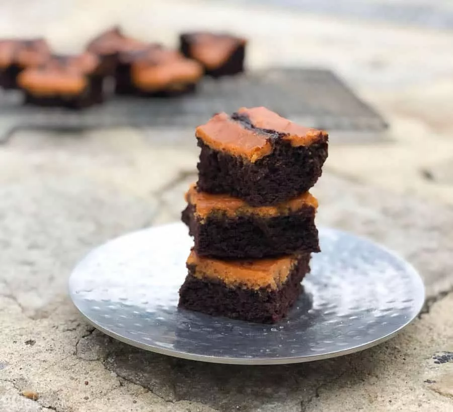 gluten free pumpkin brownie stack