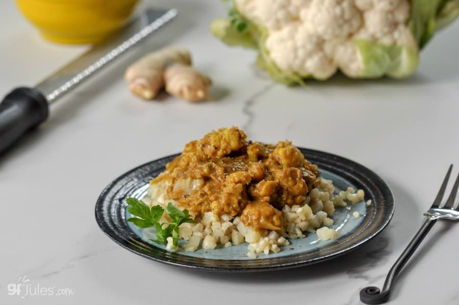 Gluten free sweet potato curry on plate