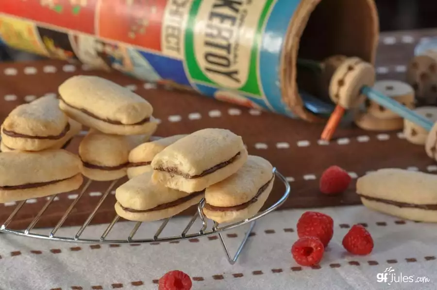 gluten free milano cookies with tinkertoys