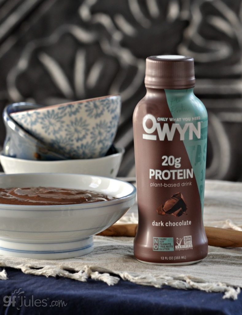 gluten free vegan chocolate pudding with OWYN