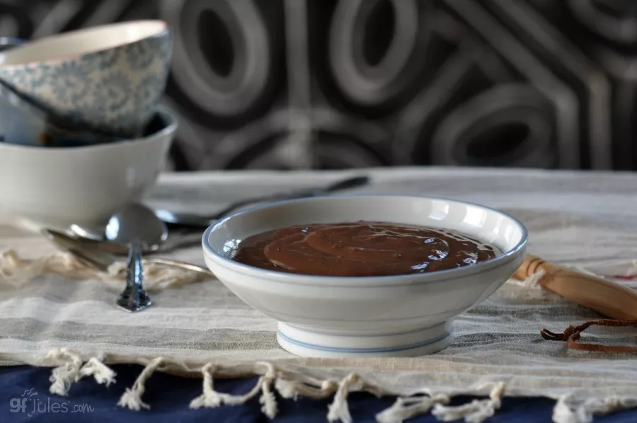 gluten free vegan pudding with bowls