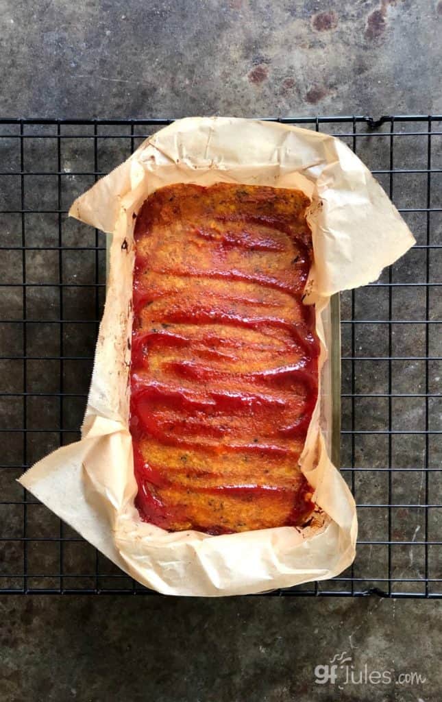 Gluten Free Vegetarian Meatloaf after baking