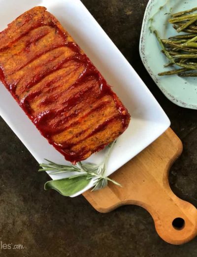 Gluten Free Vegetarian Meatloaf with beans sq