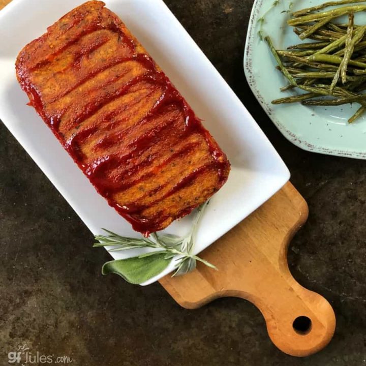 Gluten Free Vegetarian Meatloaf with beans sq