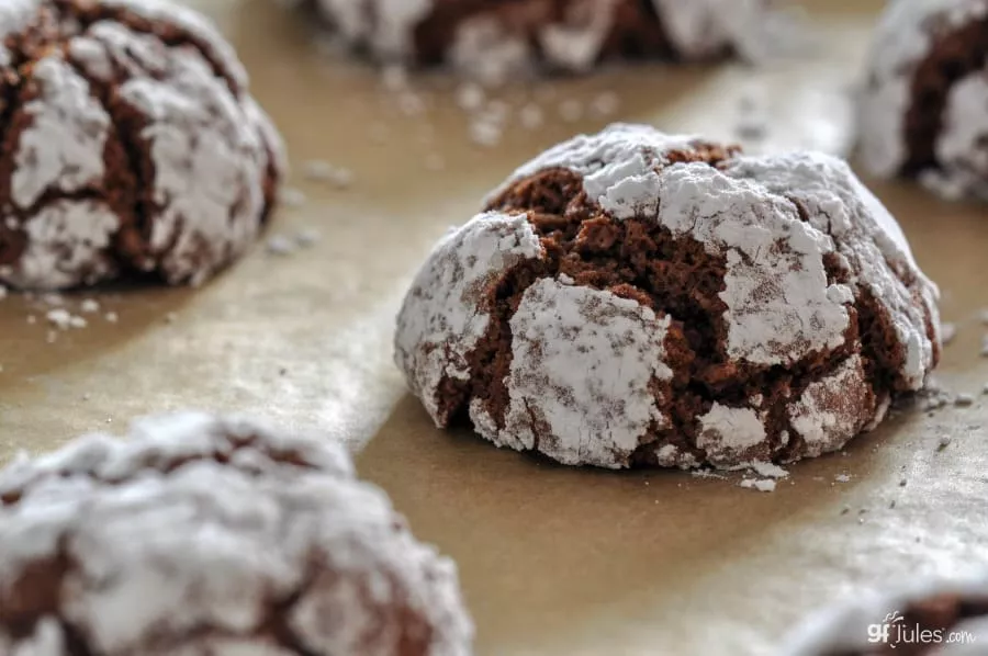 gluten free chocolate crinkle close up