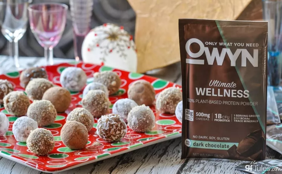 gluten free rum balls made with OWYN gfJules