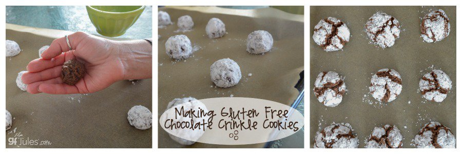 making gluten free chocolate crinkle cookies | gfJules
