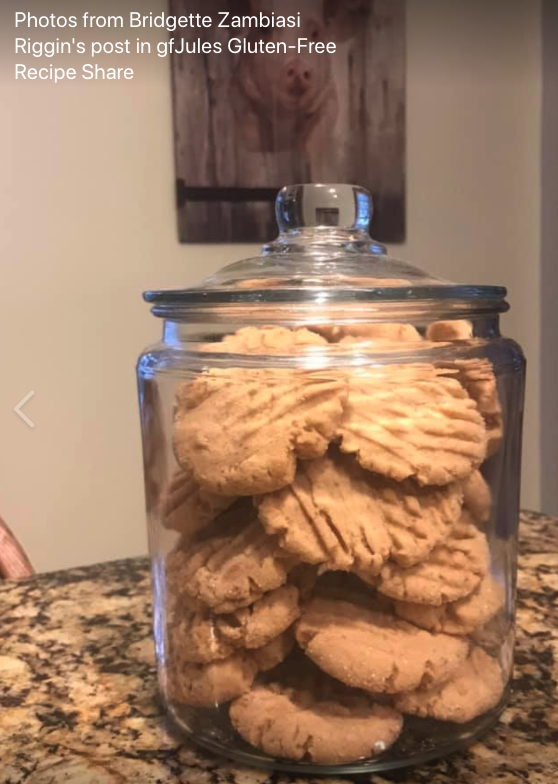 Bridgette R's cookie jar filled with these delicious gluten free peanut butter cookies!