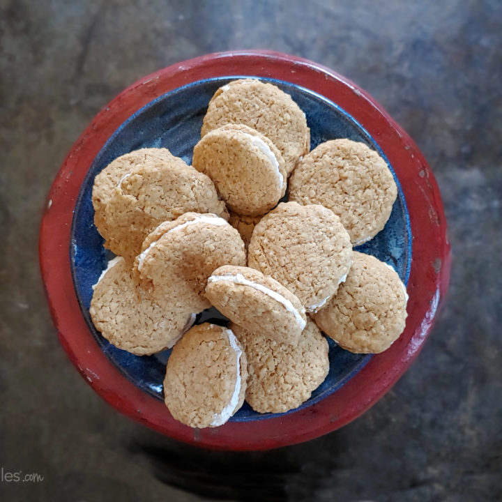 gluten free little debbie oatmeal cream pies on plate