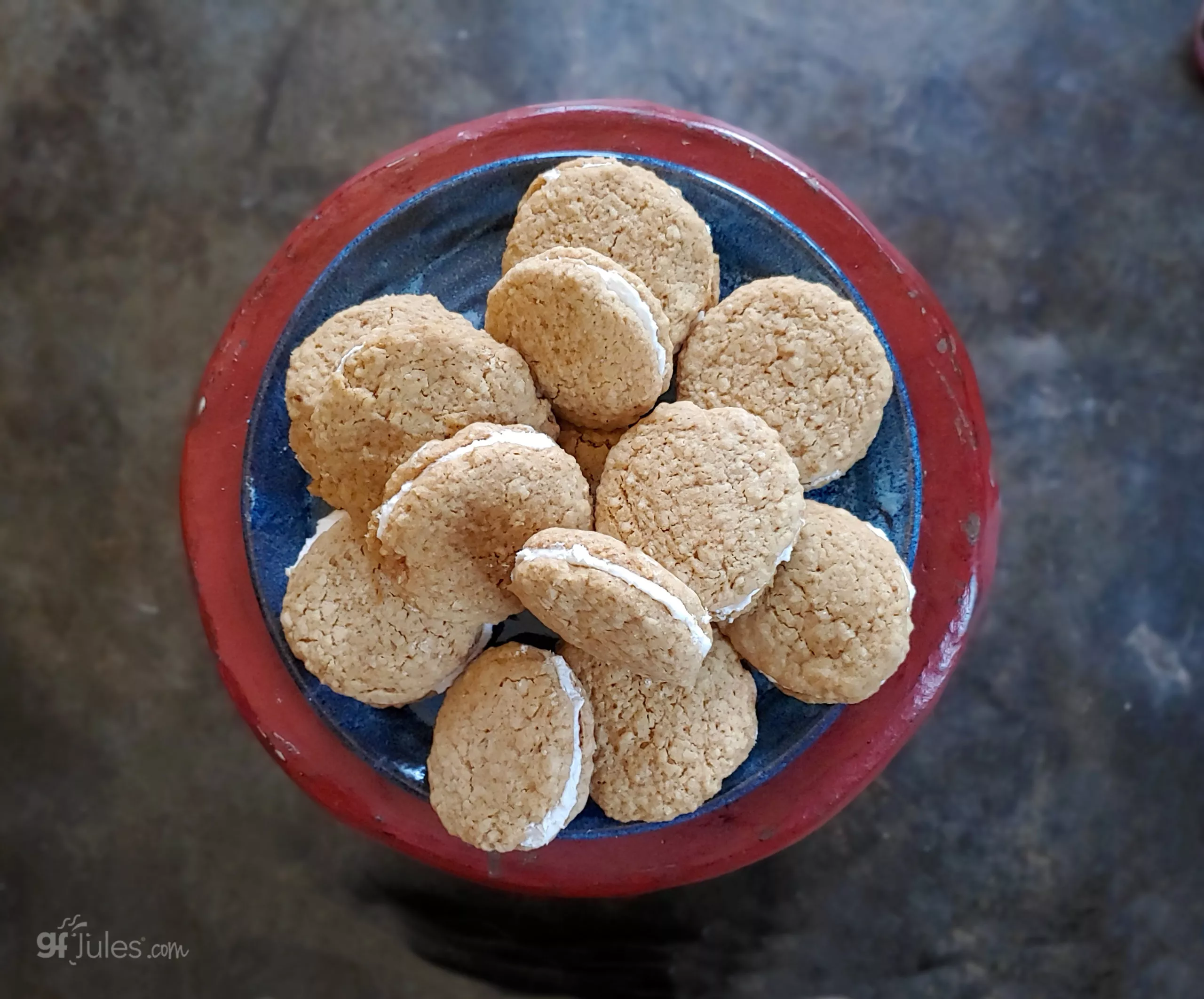 gluten free little debbie oatmeal cream pies on plate