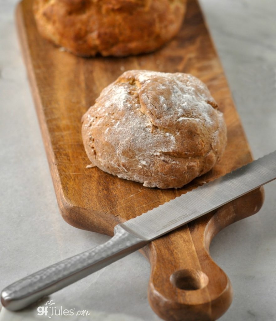 gluten free boule with knife
