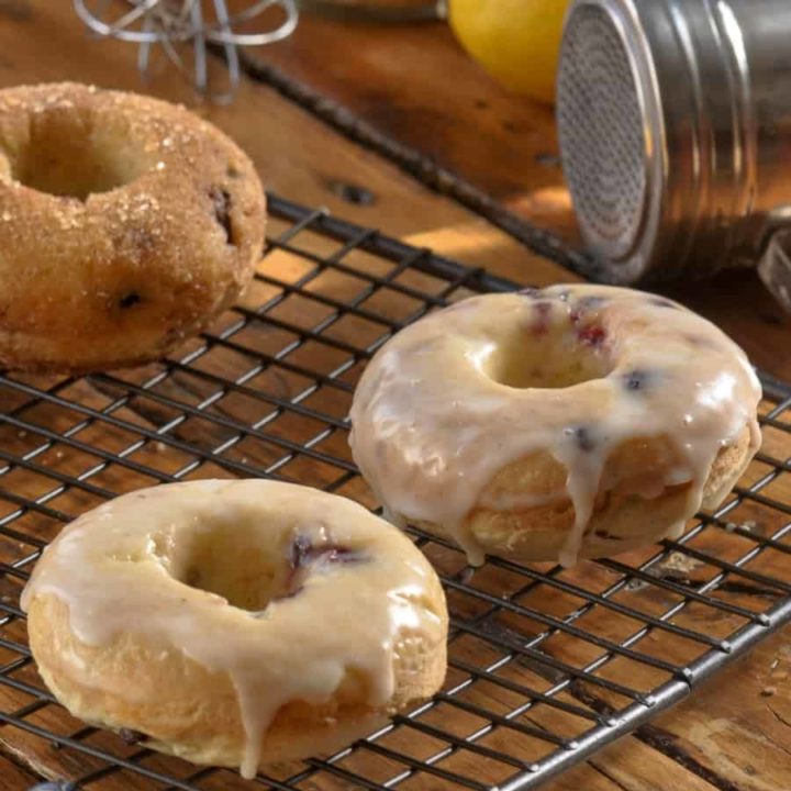 gluten free lemon blueberry doughnuts glazed