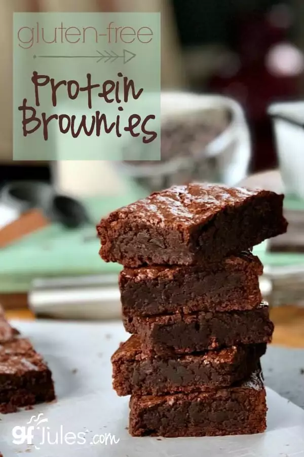 Gluten Free Protein Brownies - chewy, fudgy & a little healthy! gfJules