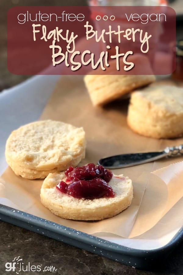 Breakfast, tea time or dinner -- these easy gluten-free, egg-free, yeast-free biscuits are the perfect addition! Gluten Free Biscuits Recipe, 1 of GF expert Jules's most popular recipes! |gfJules Gluten Free & Vegan Flaky Buttery Biscuits! So quick & easy - perfect for breakfast, tea or dinner! gfJules