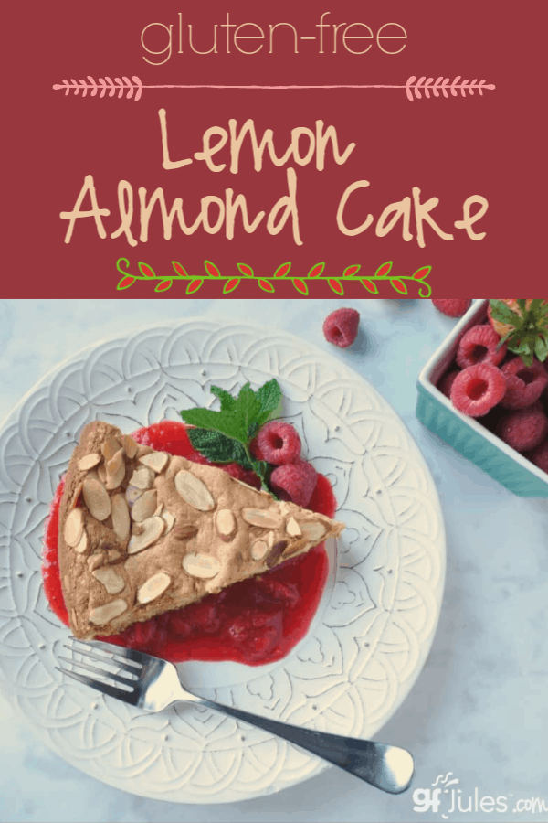 The heavenly combination of lemon and almonds come together perfectly in this gorgeous gluten free lemon almond cake. Perfect for Passover, too!