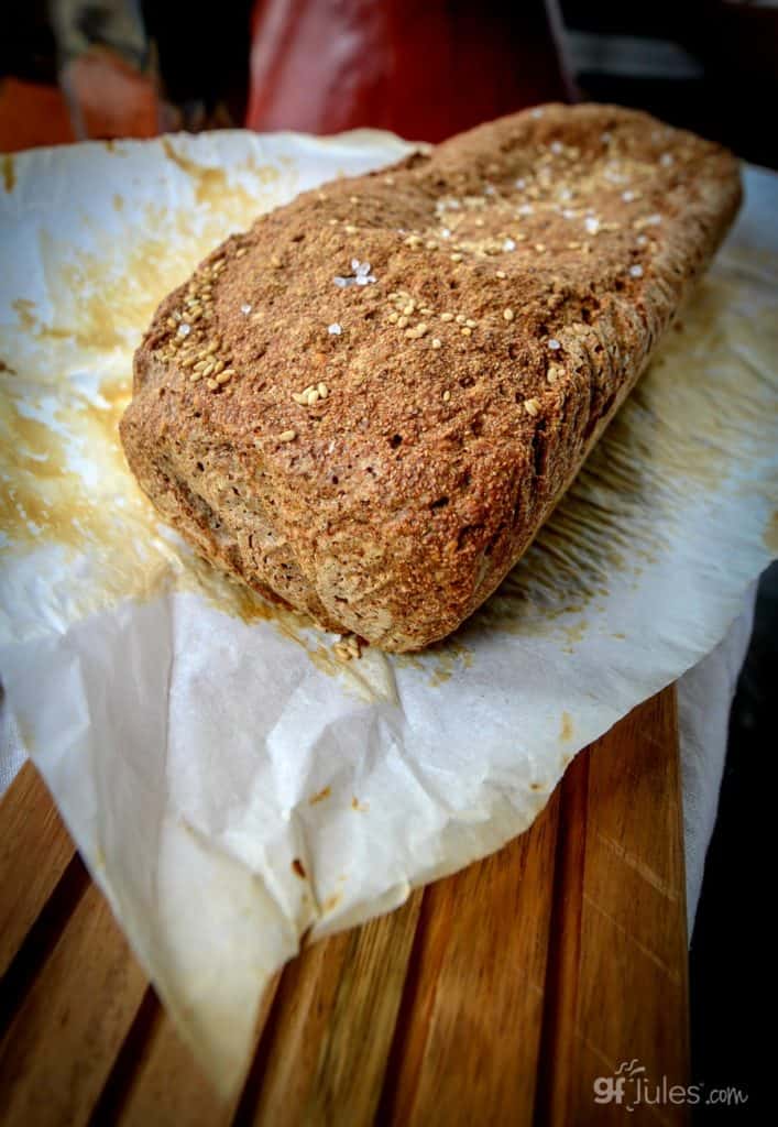 gluten free Irish Brown Bread Loaf on paper