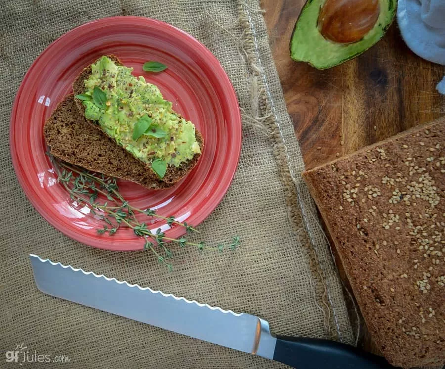 gluten free irish brown bread avocado toast