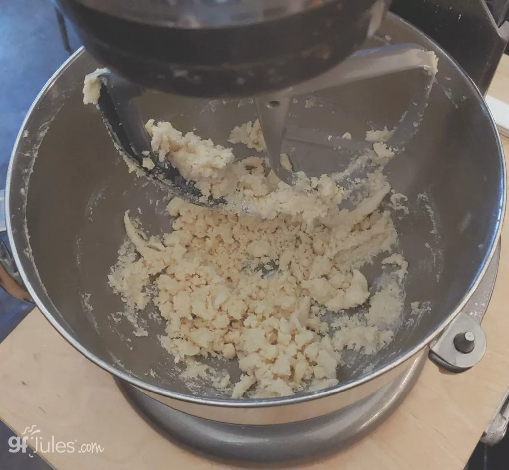 gluten free lemon bars crust after mixing