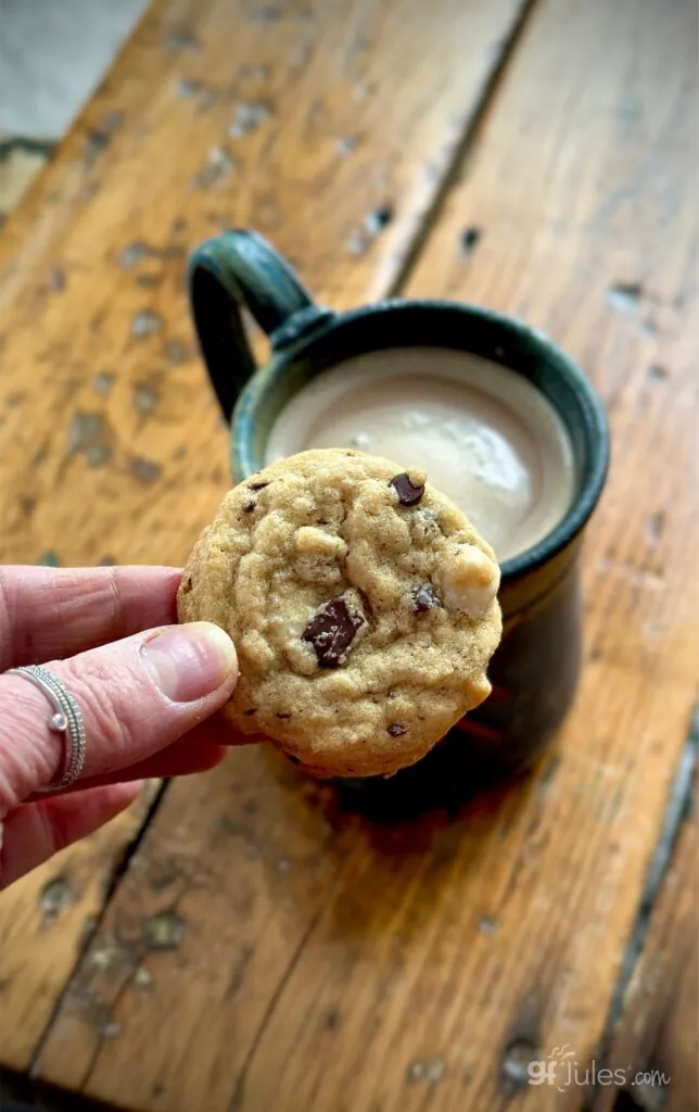 gluten free triple chocolate chip cookies with cocoa