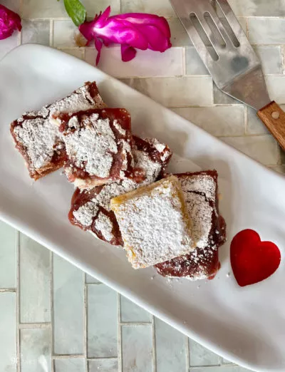 gluten free cherry bars with lemon bar