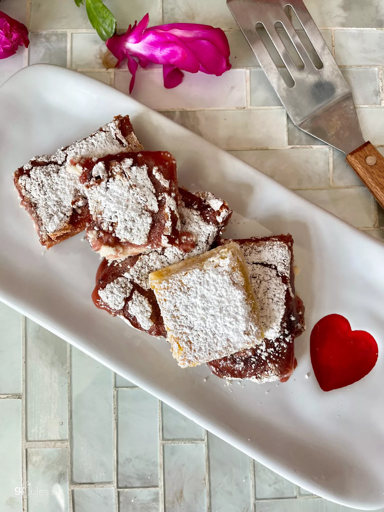 gluten free cherry bars with lemon bar