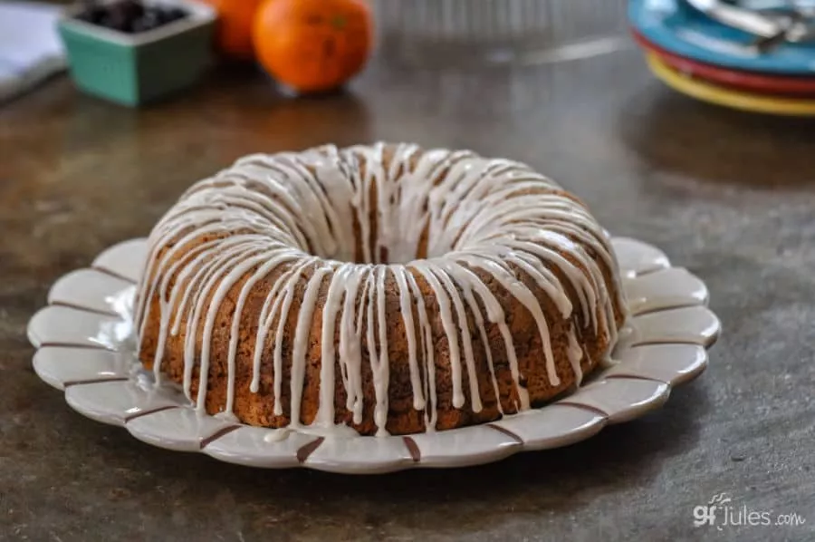 gluten free coffee cake pound cake glazed