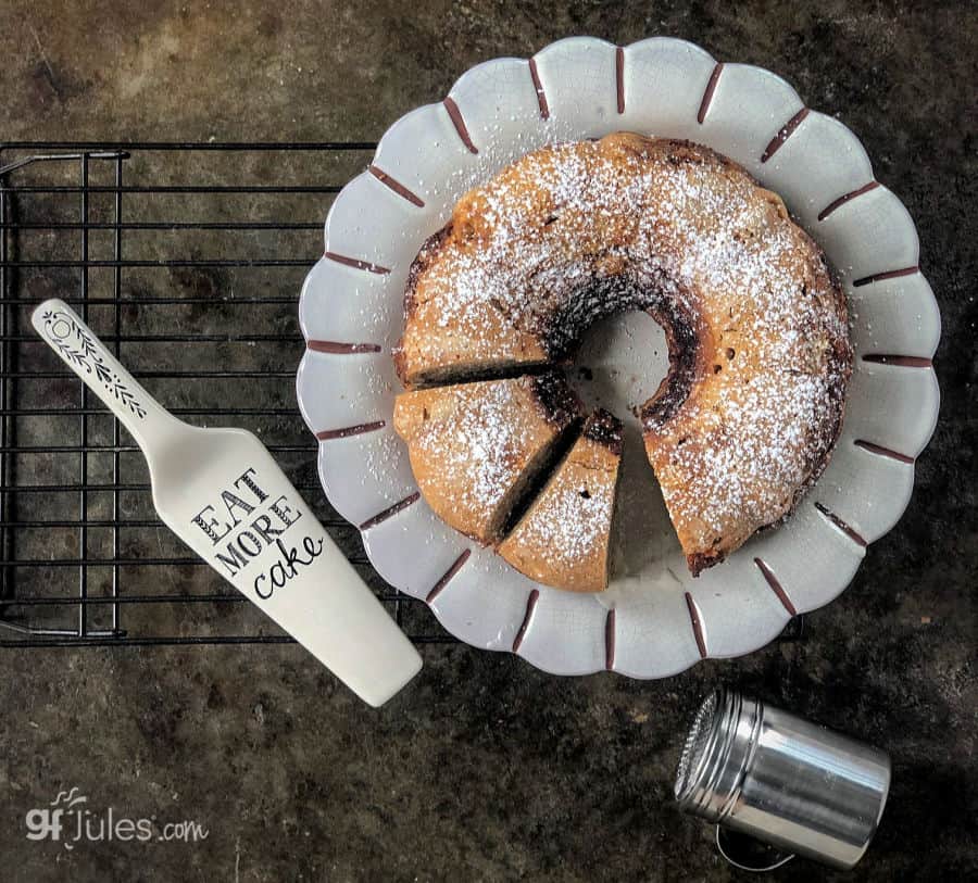 gluten free coffee cake pound cake overhead eat more cake