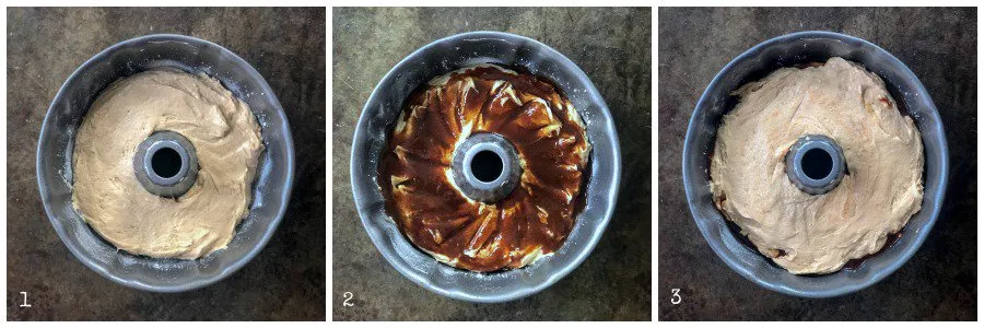 gluten free coffee cake pound cake process shots