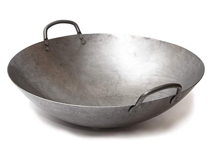 Big 16 Inch Heavy Canton Style Hand Hammered Carbon Steel Wok (Round Bottom) / 731W87 by Craft Wok