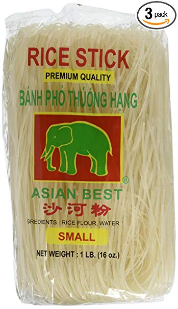 Asian Best Premium Rice Stick Noodle, 16 oz (3 Pack)