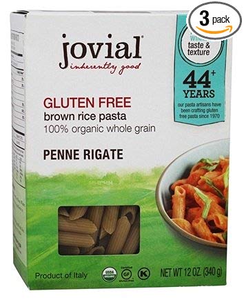 Jovial Gluten Free Penne Rigate Brown Rice Pasta 12 oz (Pack of 3)
