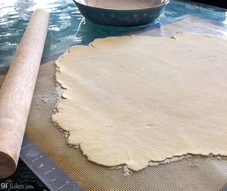 gfJules gluten free blueberry pie dough rolled