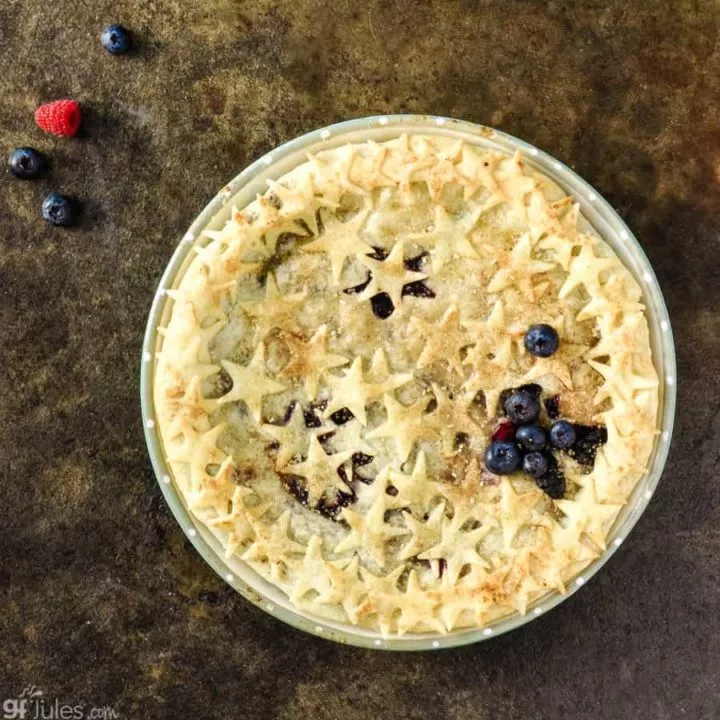 gfJules gluten free blueberry pie overhead