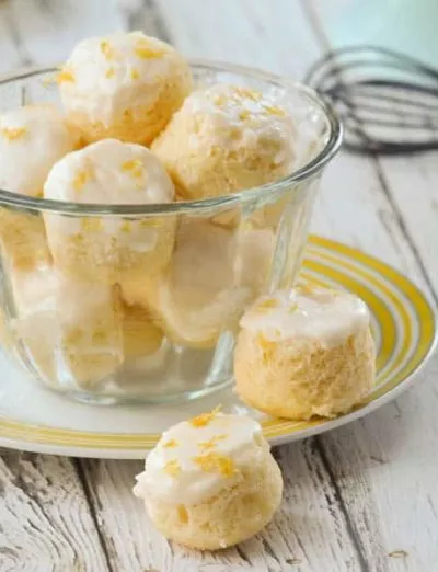 gluten free lemon bites in bowl