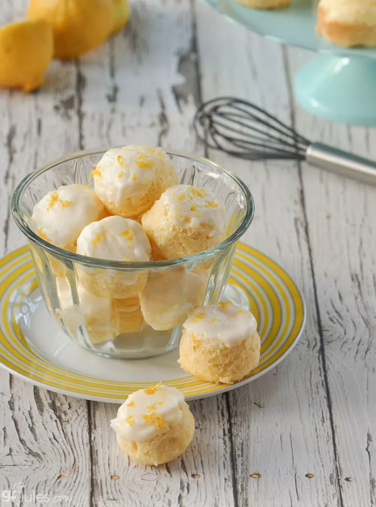 gluten free lemon bites in bowl V